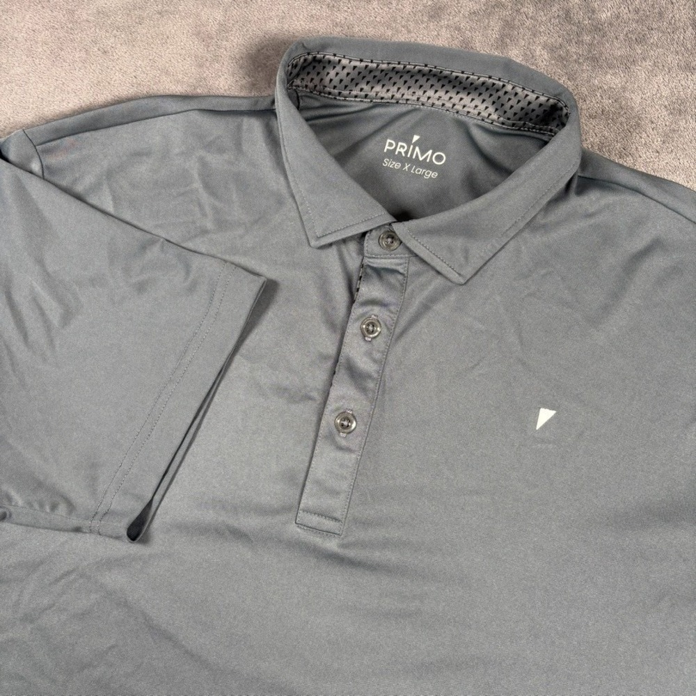 Primo Golf Polo Shirt Mens XL Gray Short Sleeve Performance Stretch Casual